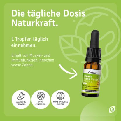 Vitamin D3+ K2 Drops for Children Vegan