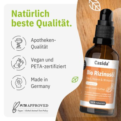 Organic cold-pressed Castor Oil for Skin, Hair & Eyelashes
