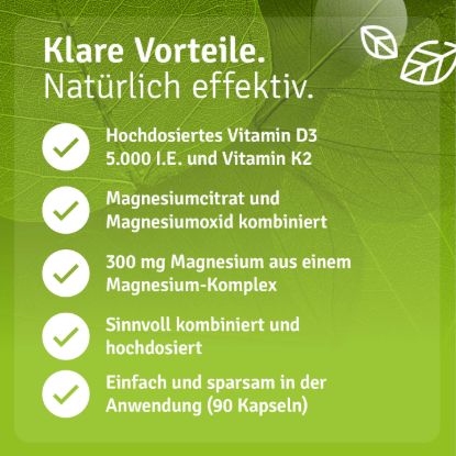Vitamin D3 K2 Magnesium 5000 I.E. Kapseln