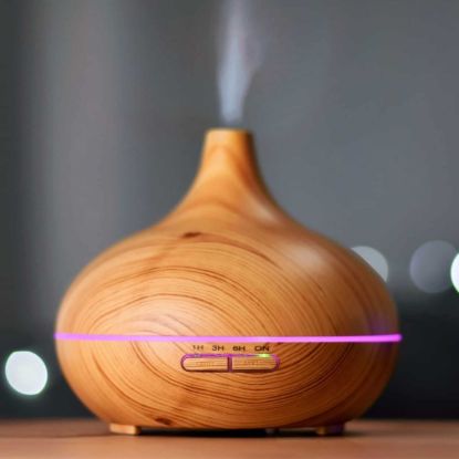 Aroma Diffuser in Wood Look with the Top 6 Fragrance Blends as a Set