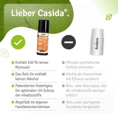 Rizinusöl Bio Roll-On mit Rosenquarz-Roller