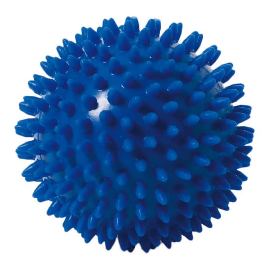 Spiky massage ball, 10 cm — blue