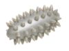 Knobbed ball long 7 x 4 cm — silver