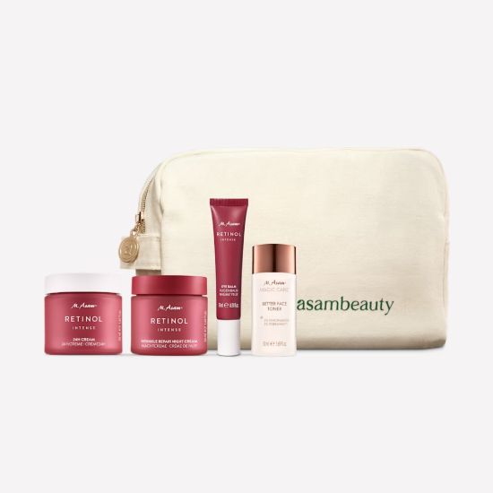 M. Asam RETINOL INTENSE Smoothing Retinol Care Routine in Gift Set 4-Piece with Cosmetic Bag