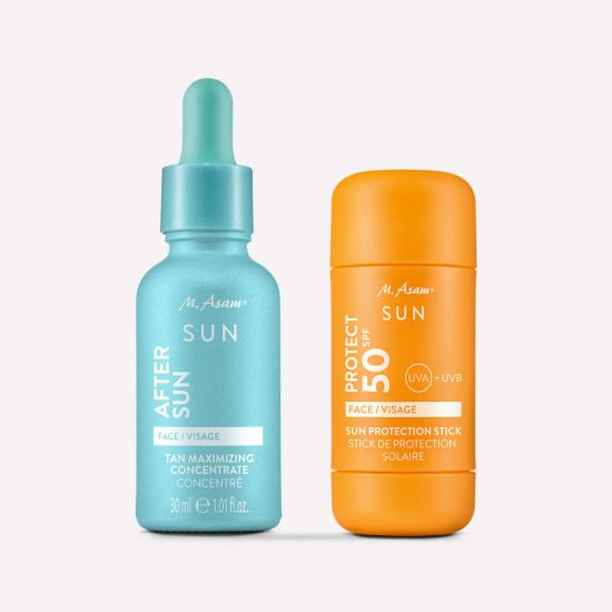 M. Asam Sunscreen Stick & After Sun Tanning Booster Concentrate