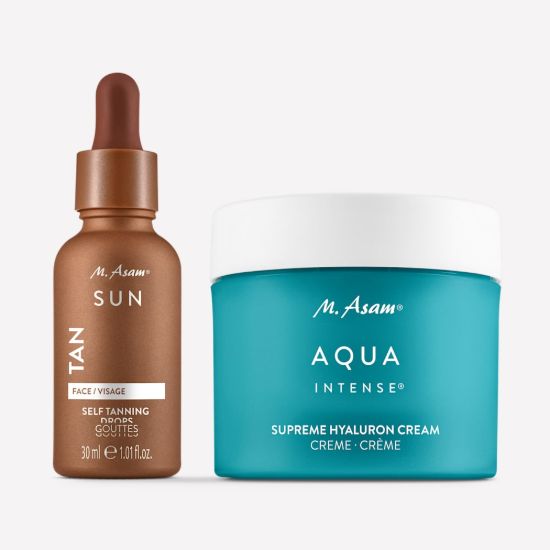 M. Asam AQUA INTENSE Supreme Hyaluron Face Cream & Self Tanning Drops Self Tanner