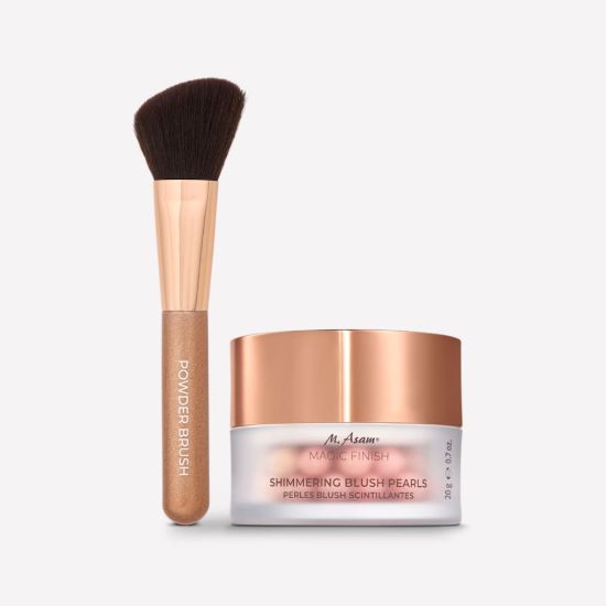 M. Asam MAGIC FINISH Shimmering Blush Powder Beads Peachy Paradise & Mini Powder Brush — 20 g